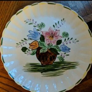 Vintage Southern Potteries Blue Ridge Handpainted Underglaze 11.5 Inch Plate